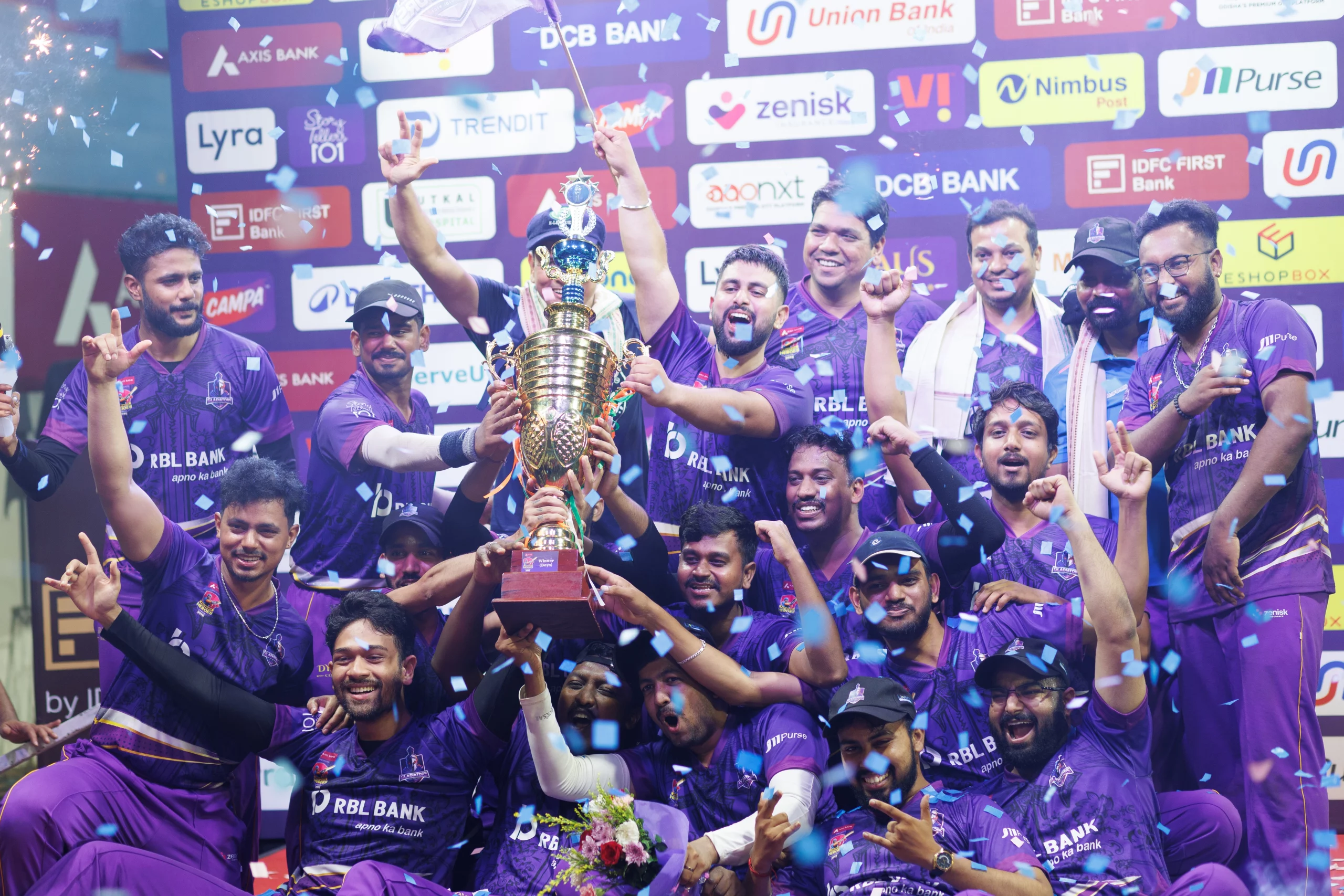 Gladiators lift the Payments Heroes League Champions Trophy scaled